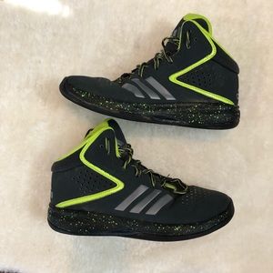 Adidas Boys Basketball Shoes Black Neon Green 5.5